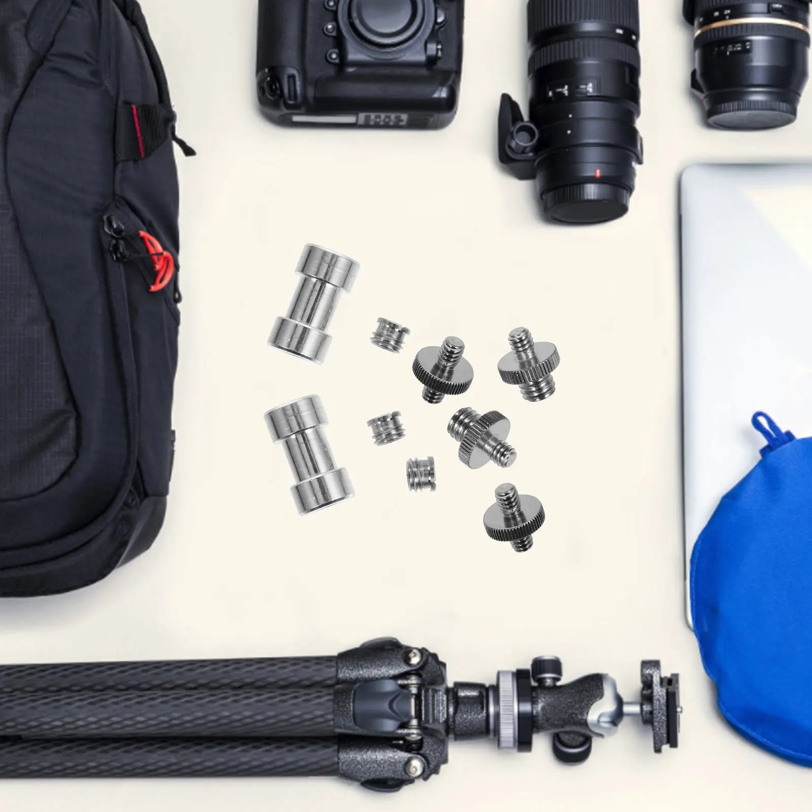 

1 set Camera Mount Parts 1/4 to 3/8 Tripod Screw Adapter Sturdy Alloy Double Head Screws Durable Wear Resistant Practical