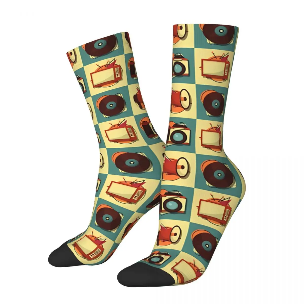 Retro Vintage Devices Men's Socks Modular Synthesizer Unisex Novelty Pattern Printed Funny Crew Sock Gift