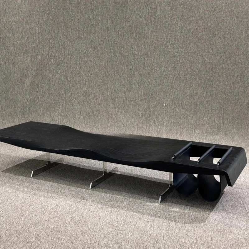 

Solid wood bench light luxury high sense retro wabi wind tea stool sofa bedroom minimalist creative bench