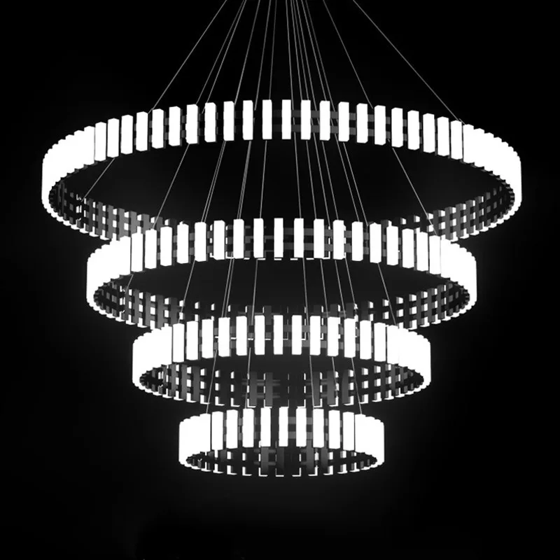 

Modern New Simple Duplex LED Chandelier Bedroom Living Dining Room Decoration Art Ring Pendant Lamp Luster Fixture Indoor Lighti
