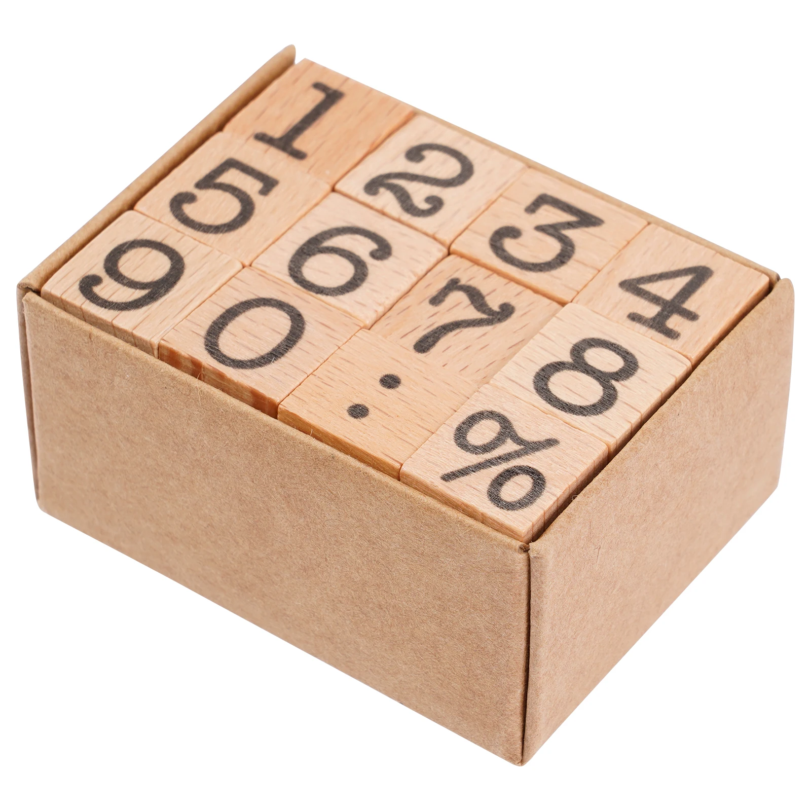 

1 Set Of Craft Number Pattern Diy Journal Scrapbook Decoration Stamps For Holiday Crafts Household Diy Wood Stamper Set Carved