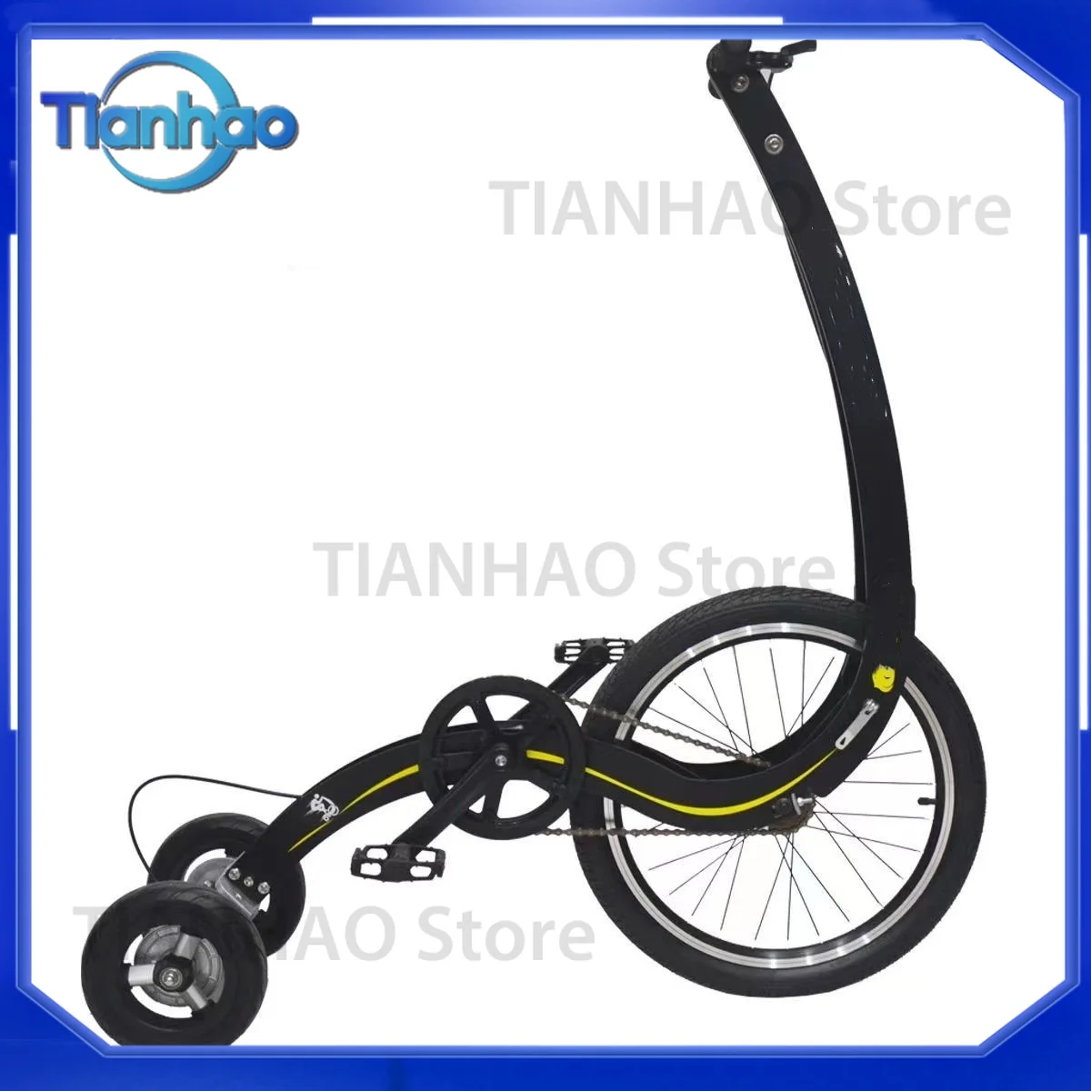 Bicicleta Deportiva de Tres Ruedas 4OEM Nueva para Adultos, Sin Asiento, Ligera, Plegable, Dinámica, para Desplazamientos, Monociclo con Pedales