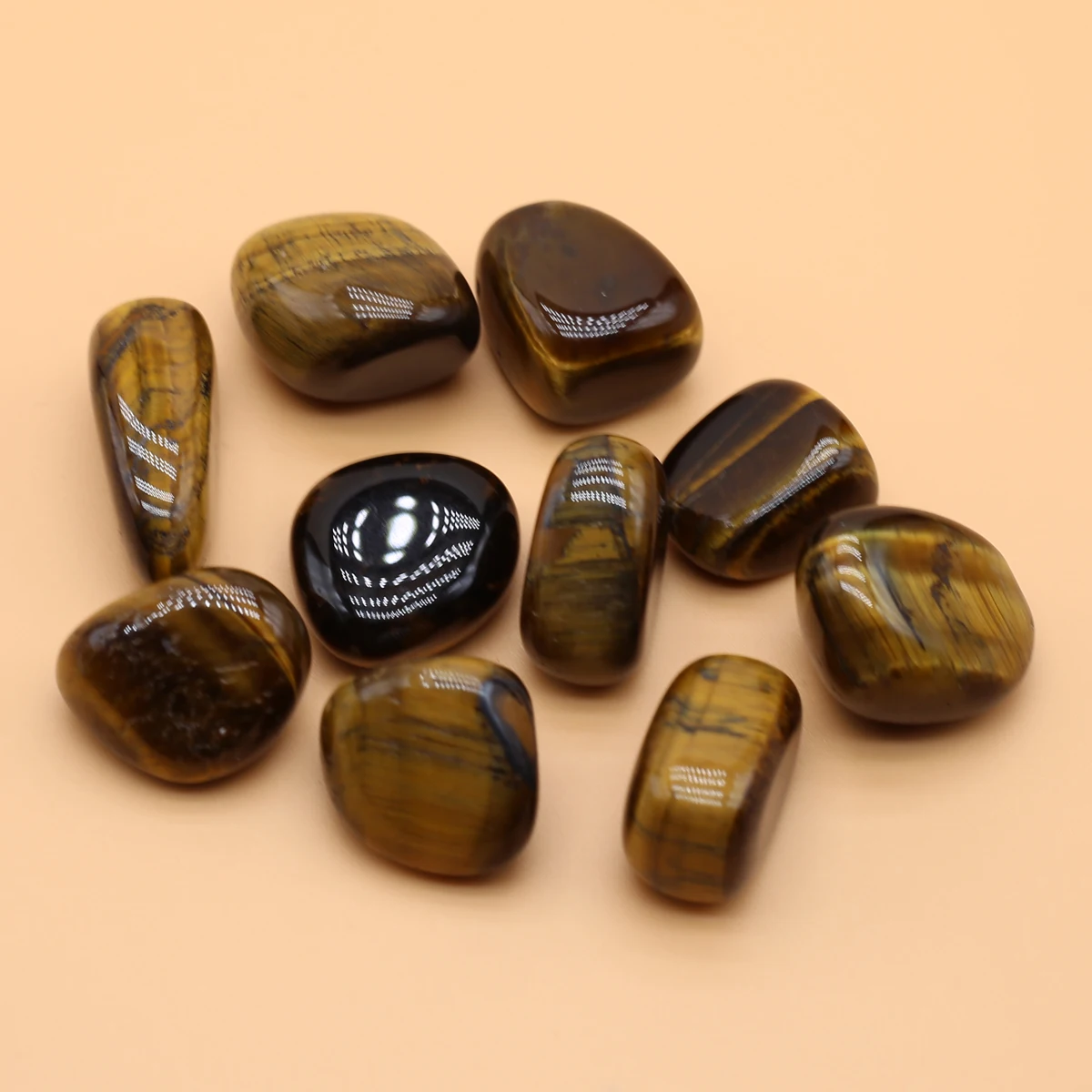 10pc Natural Tiger Eye Stone Ornament Irregular Polished Crystals And Stones Healing Jewelry Crafts Fish Tank Room Decoration