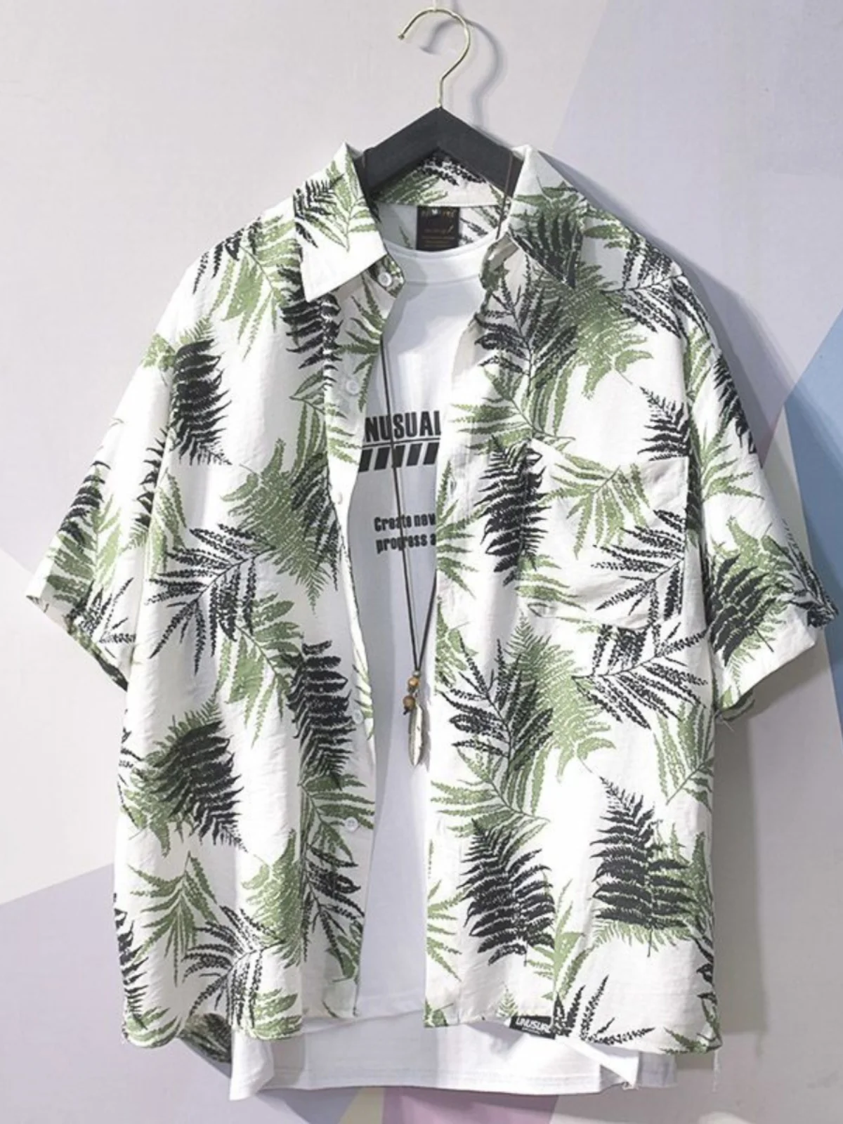 

Легкая мужская повседневная рубашка с цветочным принтом в гавайском стиле, летняя тонкая рубашка свободного кроя, универсальная летняя одежда