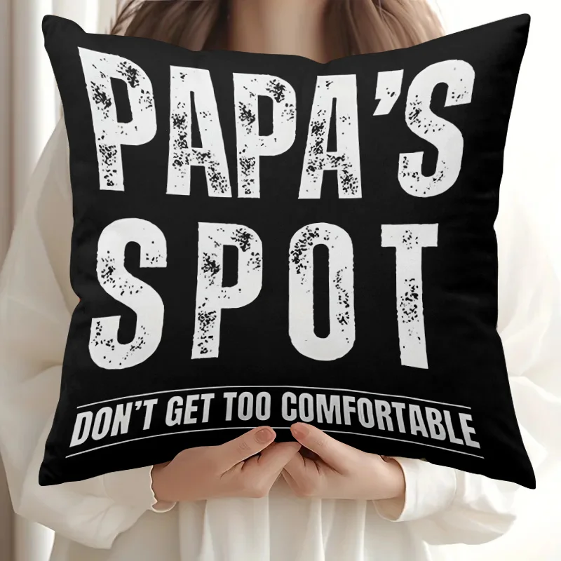 Double Sided Funny Grandpa Spotted Pattern Decorative Throw Pillow Case Humorous Figure Art Cushion Cover for Sofa Home Decor