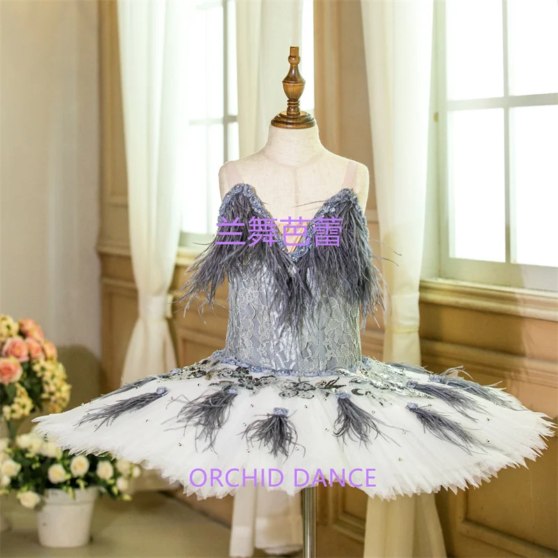 

Best Selling Professional High Quality Women Competition Performance Wear Girls Swan Lake Gray Ballet Tutu Costumes