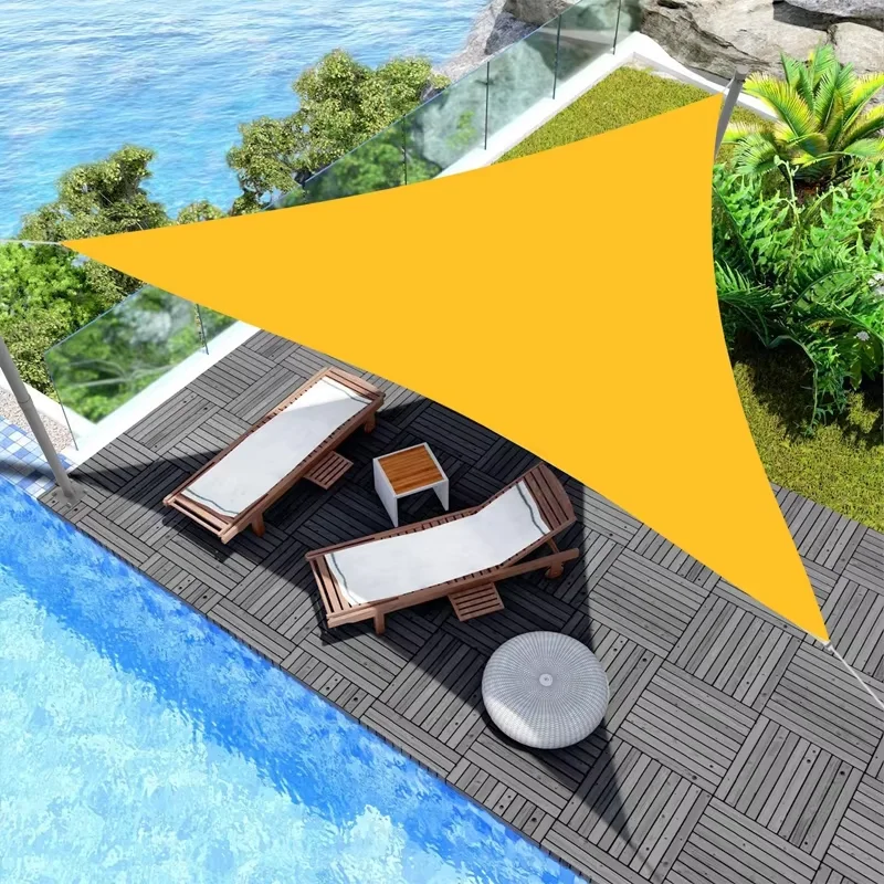 3.5x3.5x3.5m Triangular Sun Shade Sail Waterproof Awning, Garden Patio Pool Sun Shelter Shading Cloth for Camping Picnic