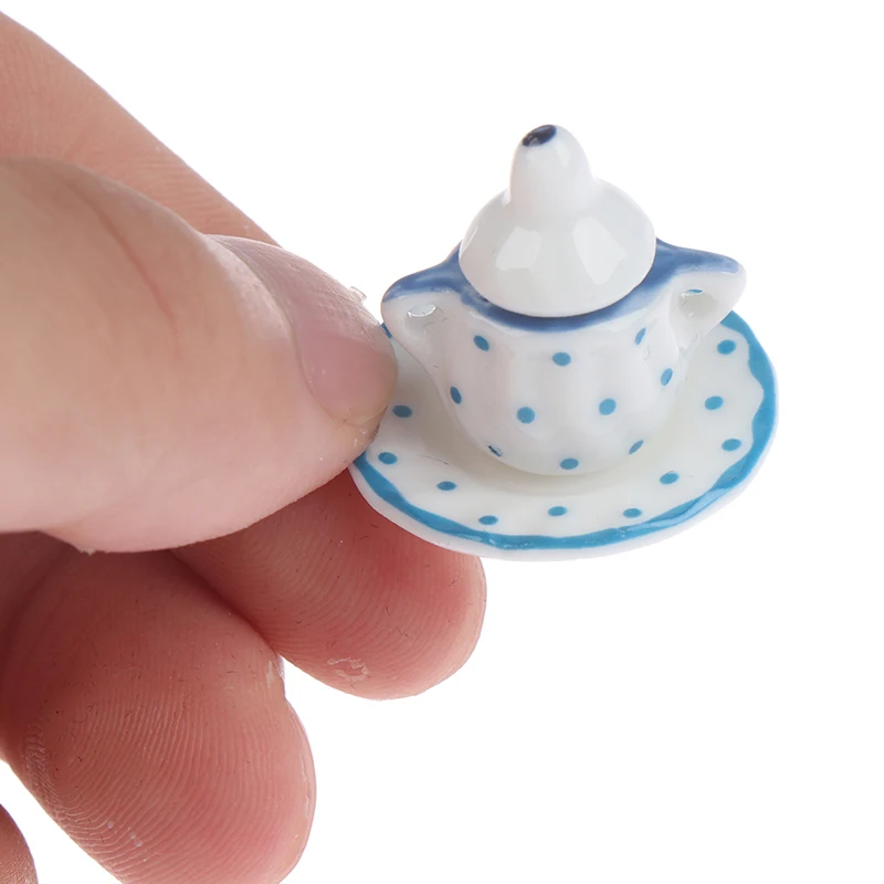 1:12 poppenhuis miniatuur 17-delig porseleinen theekopje set Chintz bloemservies