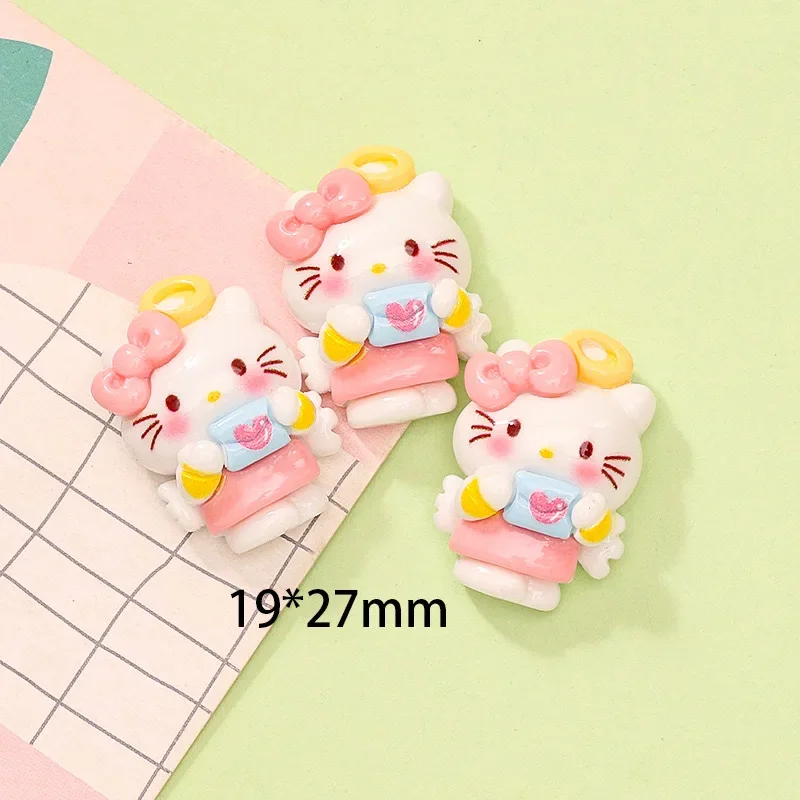 حيوانات كرتونية من الراتنج ، 10-، قطة صغيرة لطيفة ، سلسلة جرو الأرنب ، تماثيل ، ظهر مسطح ، سجل قصاصات ، إكسسوارات ذاتية الصنع ، مشغولات ديكور #5