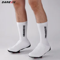 DAREVIE AERO-cubiertas para zapatos de ciclismo, longitud UCI, reduce la resistencia al viento, impermeables, antideslizantes, para ciclismo de montaña y carretera, calcetines para ciclismo para hombre