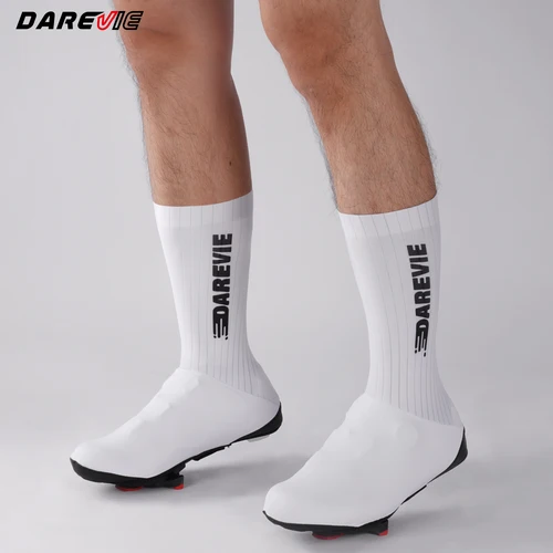 DAREVIE AERO-cubiertas para zapatos de ciclismo, longitud UCI, reduce la resistencia al viento, impermeables, antideslizantes, para ciclismo de montaña y carretera, calcetines para ciclismo para hombre