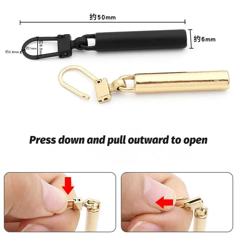 10 قطعة سحّاب معدني قابل للفصل لسحاب المتزلجون رئيس سستة سحب تبويب أكياس الخياطة ذاتية الصنع أسفل سترة السوستة إصلاح أطقم #4