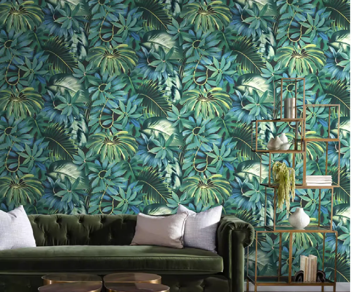 Tropical Rainforest Leaf Mural Green Plants Banana Leaf Flower 3D Wallpaper Customization Seamless Whole House Decoration murals