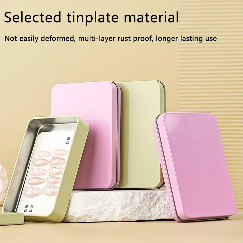 Macaron False Nail Tips Nail Art Display Storage Iron Box Manicure che mostra strumenti per Salon Nail Decor Case Flip Square Case