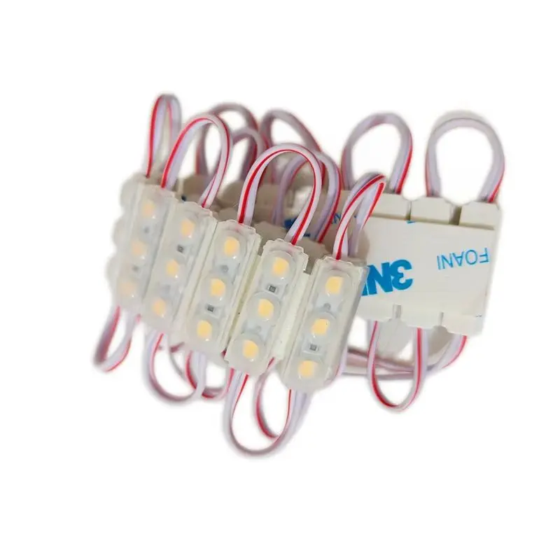 100Pcs LED MODULE 2835 SMD DC 12V Waterproof Injection Module 3led 0.9W MINI LED Module Might For Shop Banner Design
