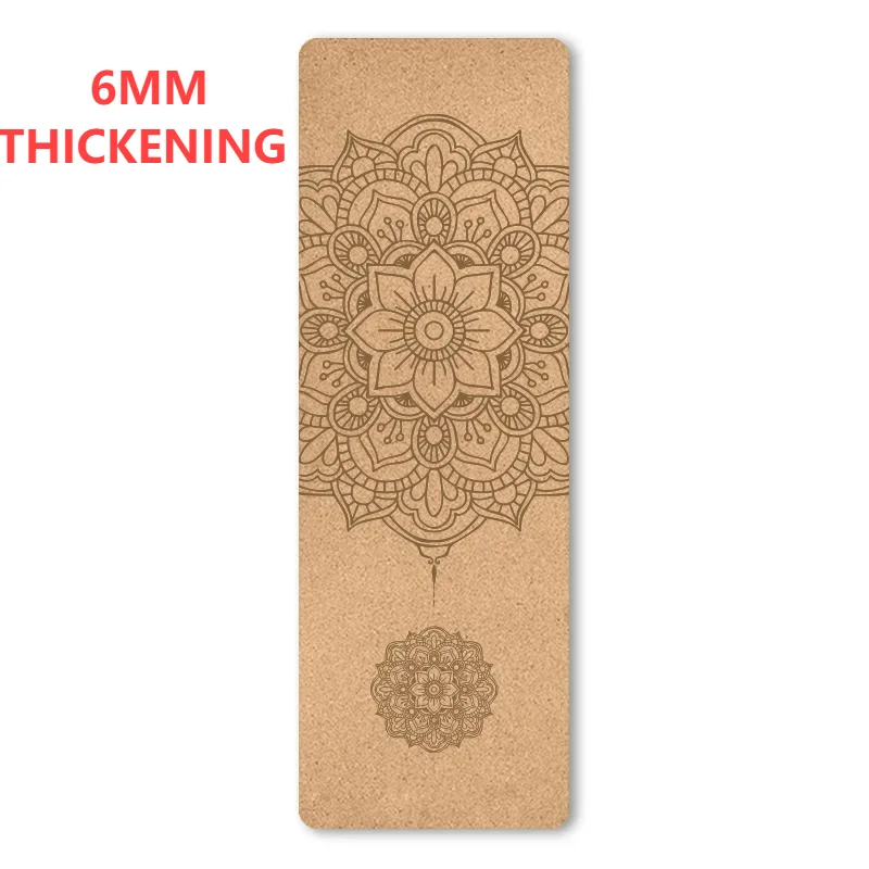 6mm Natural Cork TPE Yoga Mat Non-slip Esterilla Yoga Sweat-absorbing product image