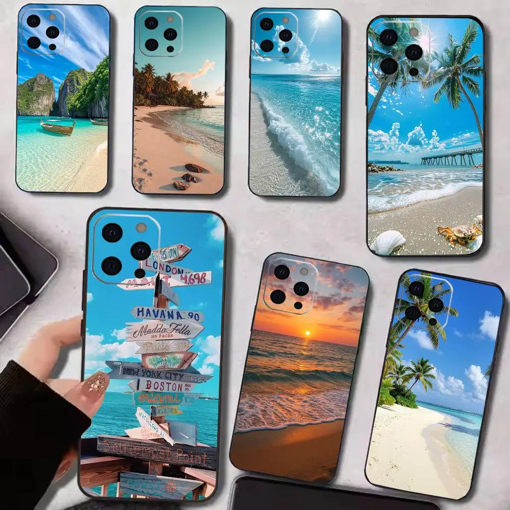 Beach Phone Case For iPhone17,16,15,14,13,12,11 Plus,Pro Magnetic For Magsafe Wireless Charging