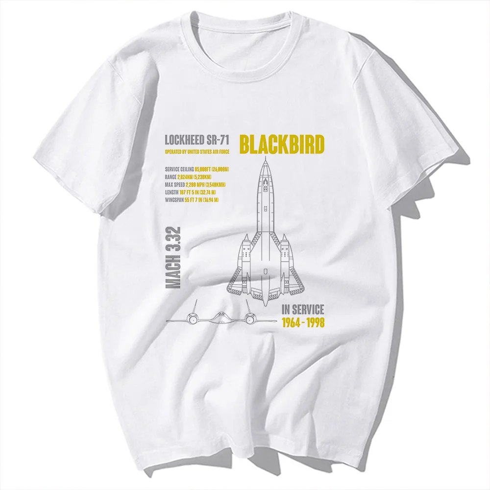 SR-71 Blackbird Aircraft,Cool Military enthusiast Geek Tshirt,White Short Sleeve Casual T Shirt,Unisex Geeker Streetwear Tee - view 2
