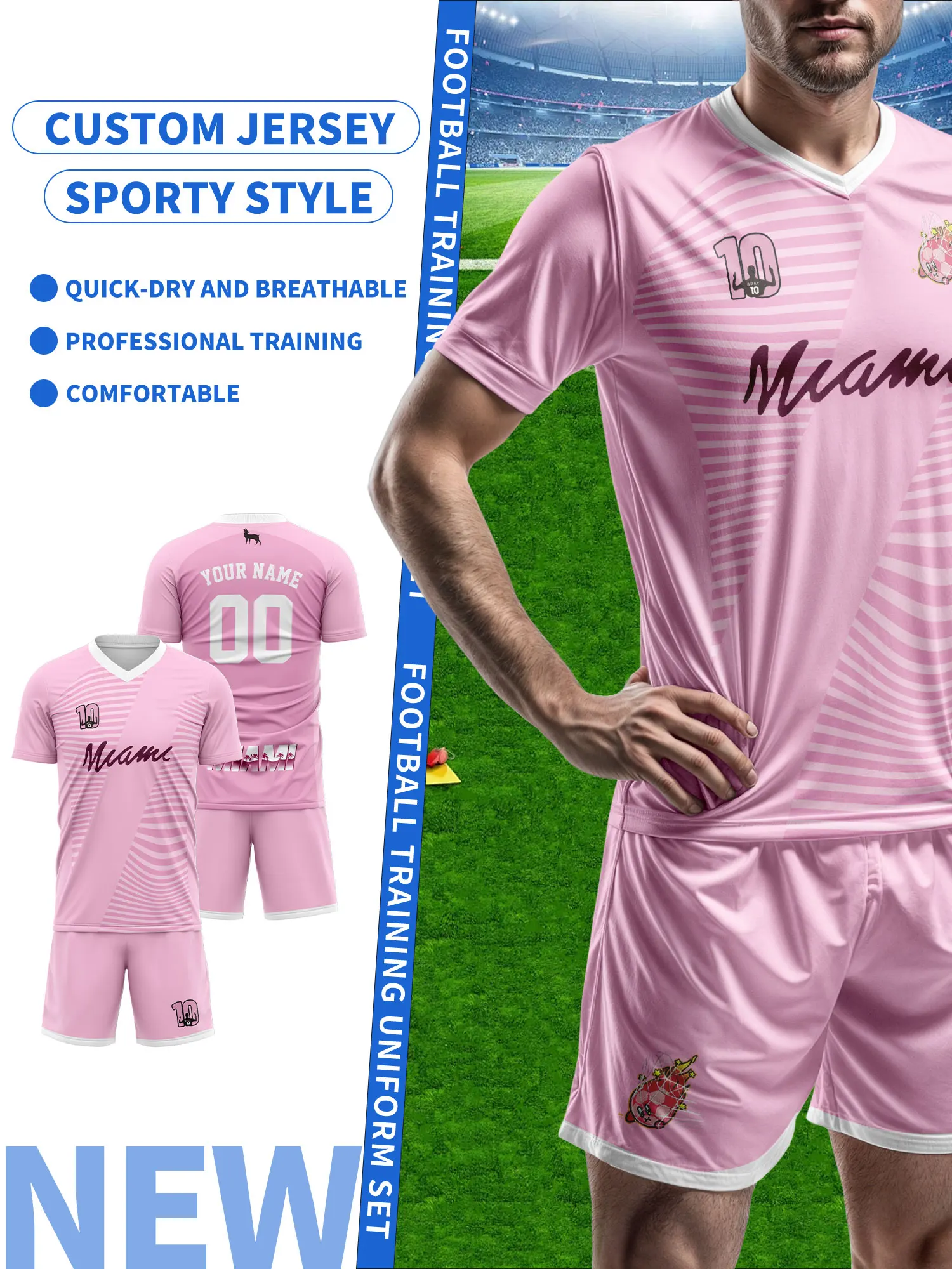 

Персонализированная футбольная форма, футболка с именем и номером, подарок для команды, эластичная футбольная форма на заказ