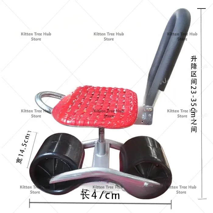 Adjustable Height Mobile Stool Rolling Seat for Gardening Farming Picking Pruning Rotating Work Platform
