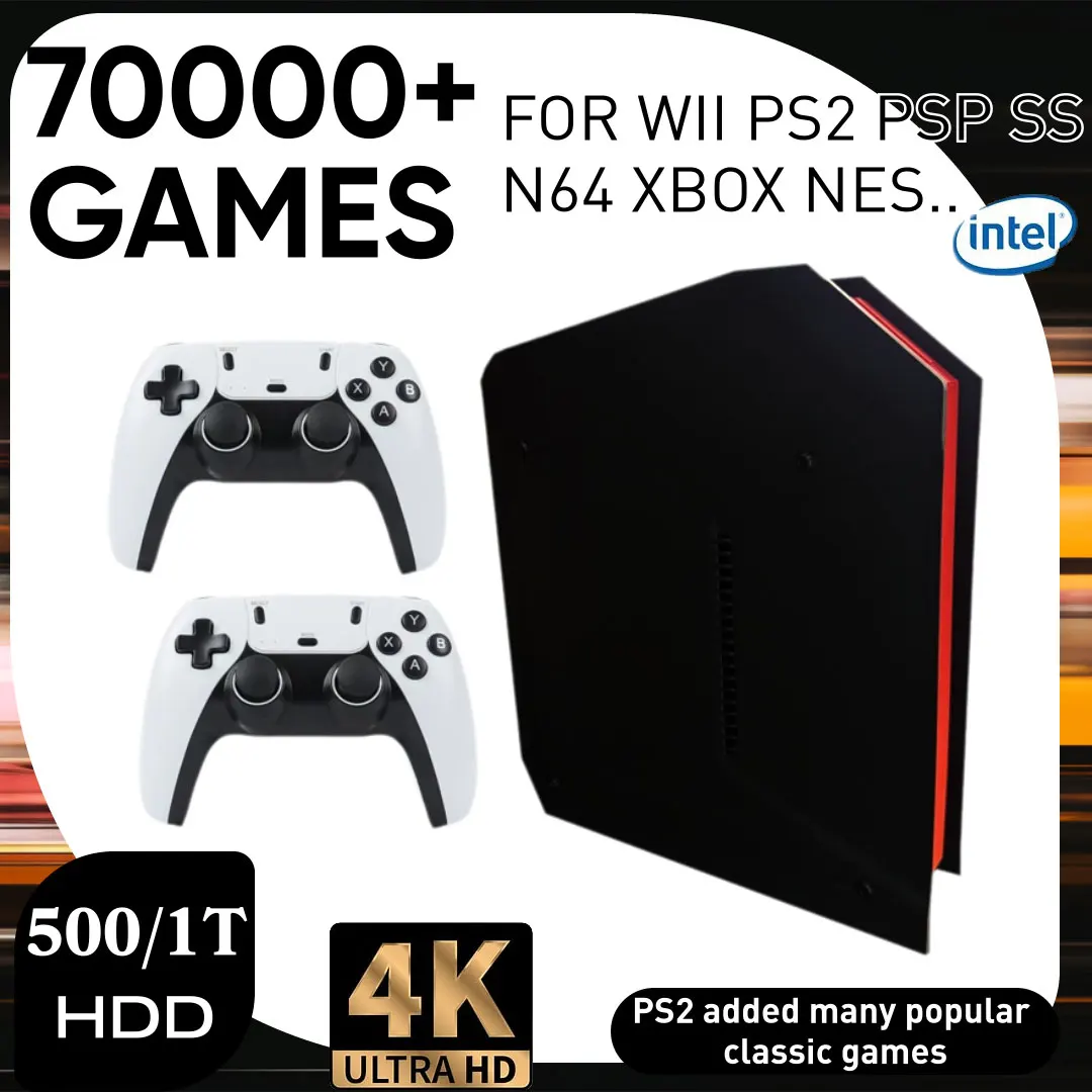 

Game Box X4 Retro Video Game Console Support 70000+ Games 60 Emulators For PS2/PSP/MAME/DC/XBOX with Controllers