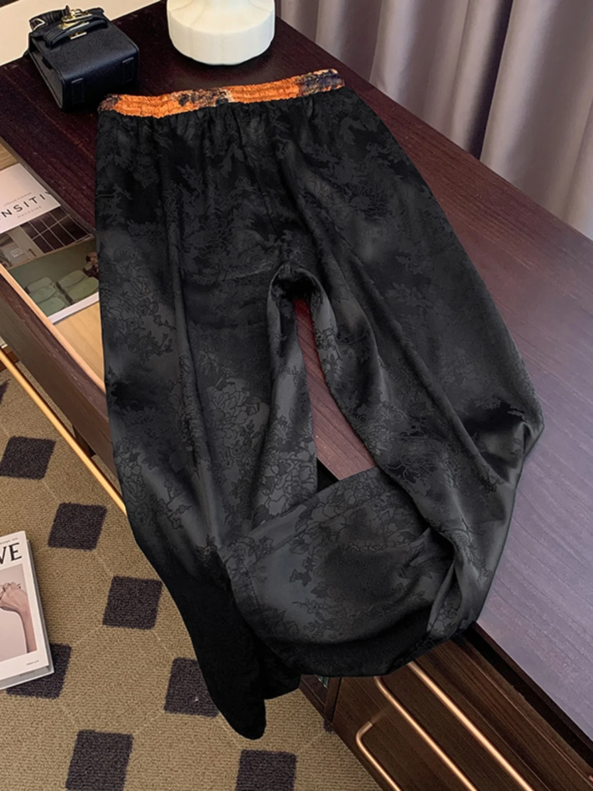 جديد الصينية Sle خفيفة الوزن الأزهار التطريز سراويل تقليدية المرأة الصيف الرجعية اللون بلو مرونة الخصر التخسيس ثنى ث...