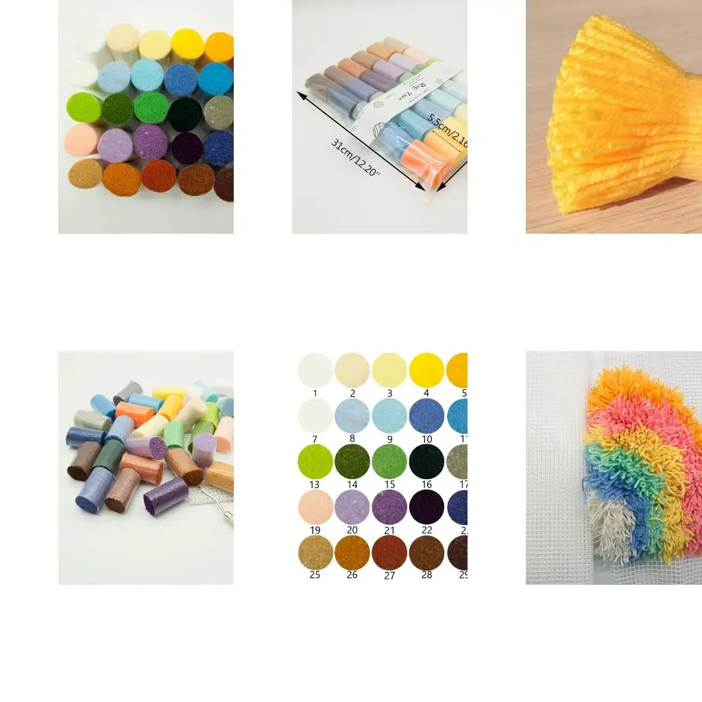 

30 Assorted Colors for Latch Pre Cut Wool Yarn Set for Tapestry Knotted Rug Maki high quality