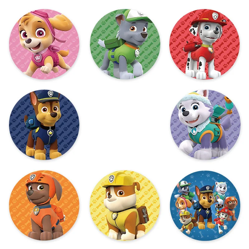 500PCS/Roll PAW PATROL Cute Anime Cartoon Stickers Children Label Stickers Tag DIY Gift Sealing Label Decoration Kid Fun Gift