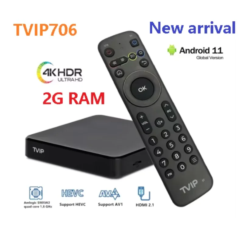 Original TVIP706 TV Box Amlogic S905W2 Quad Core 4K UHD Set Top Box 2GB 2.4G/5G WiFi Upgraded From TVIP705