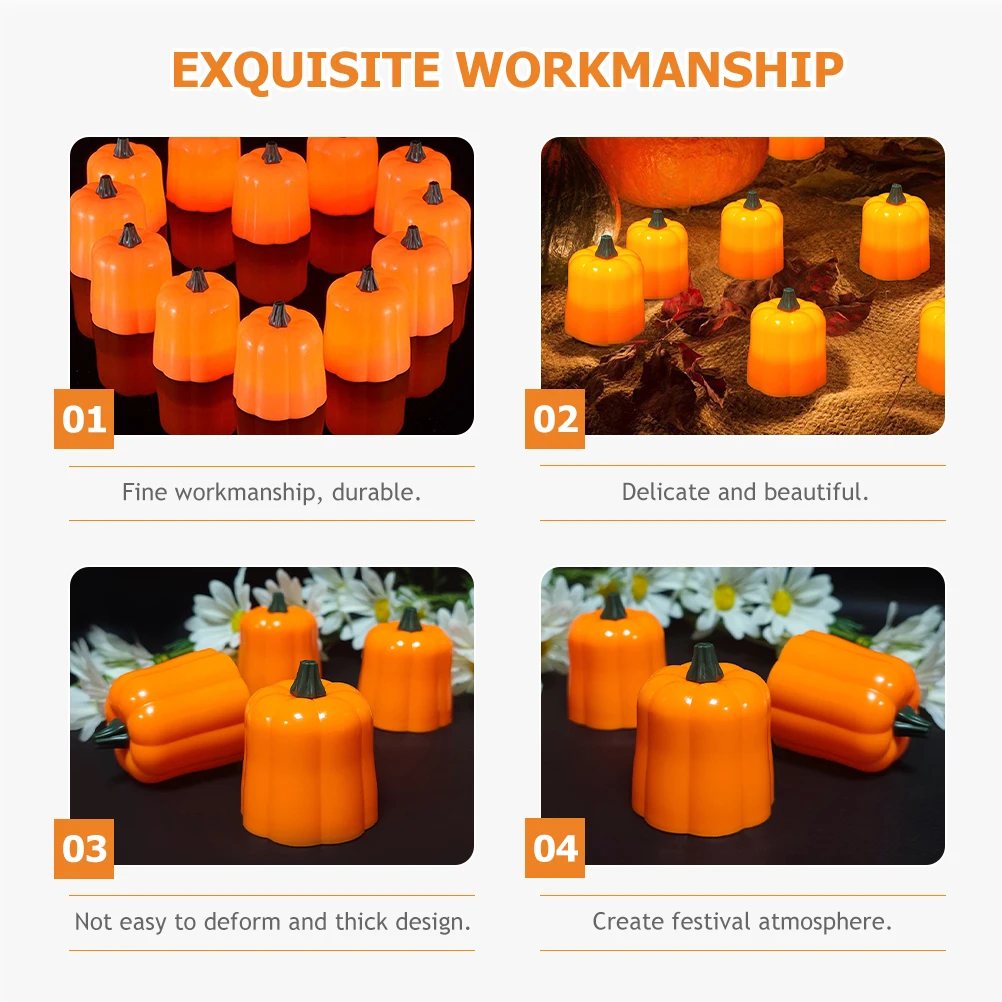

12 Pcs Pumpkin Light Decor Halloween Decoration Holders Party Festive Atmosphere Desk Lamp Gift Home