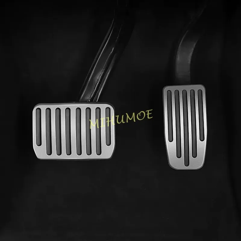 Car Pedals For Tesla Model 3 Y Silver Aluminium Foot Brake Gas Accelerator Pedal Cover Cap 2020 2021 2022 2023 2024 2025