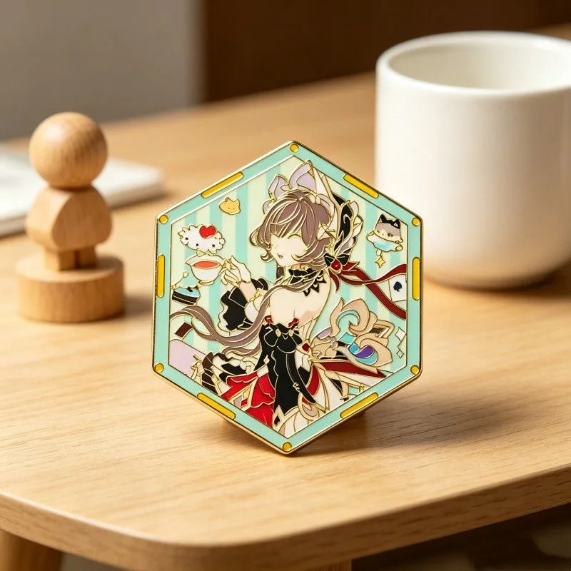 Genshin Impact Odette Spessiva Anime Cosplay Abzeichen Anastasya Feodorovna Sandrone Snezhnaya Pins Halloween-Accessoire Weihnachtsgeschenke – Detail 8