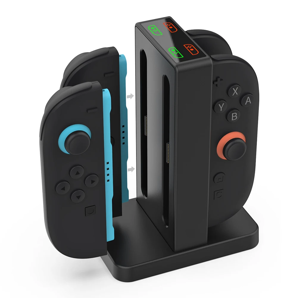 قاعدة شحن لجهاز نينتندو سويتش 2 2025 Joy Con تدعم 4 وحدات تحكم لشحن محطة حامل شاحن وحدة التحكم المغناطيسية