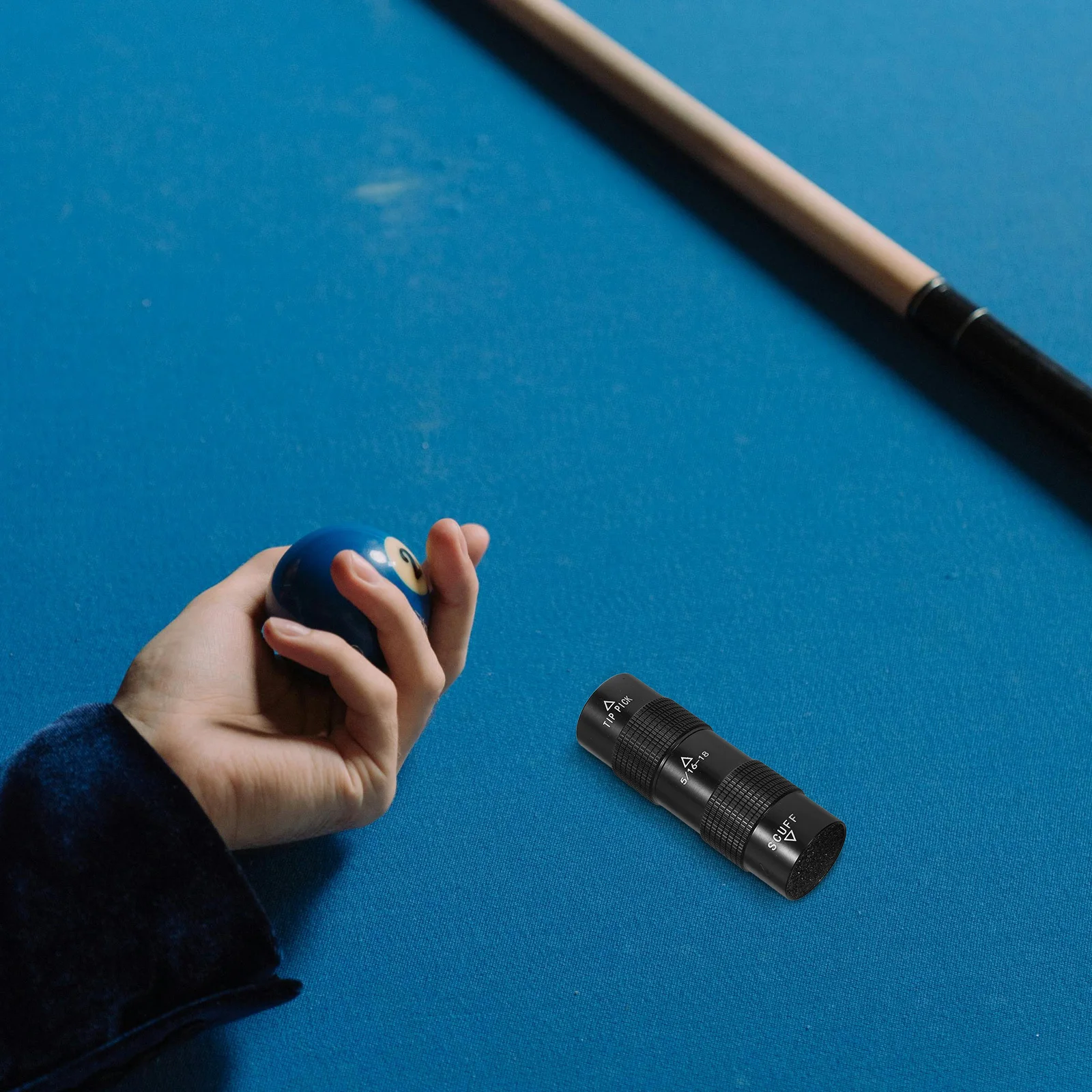 Herramienta de reparación de tacos de billar de aluminio moldeador de piscina, lijadora de punta de palo de billar portátil para entrenamiento de billar, herramienta de pulido de punta de taco