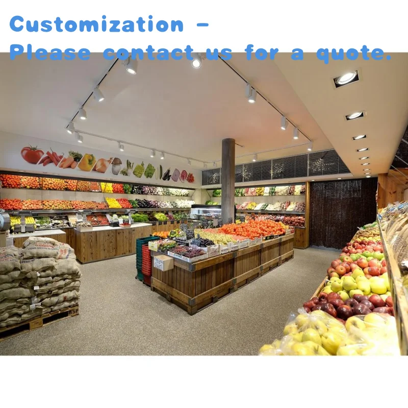 custom.Grocery Store Furniture Vegetable Display Rack Fruit Display Counter Commercial Shop Design