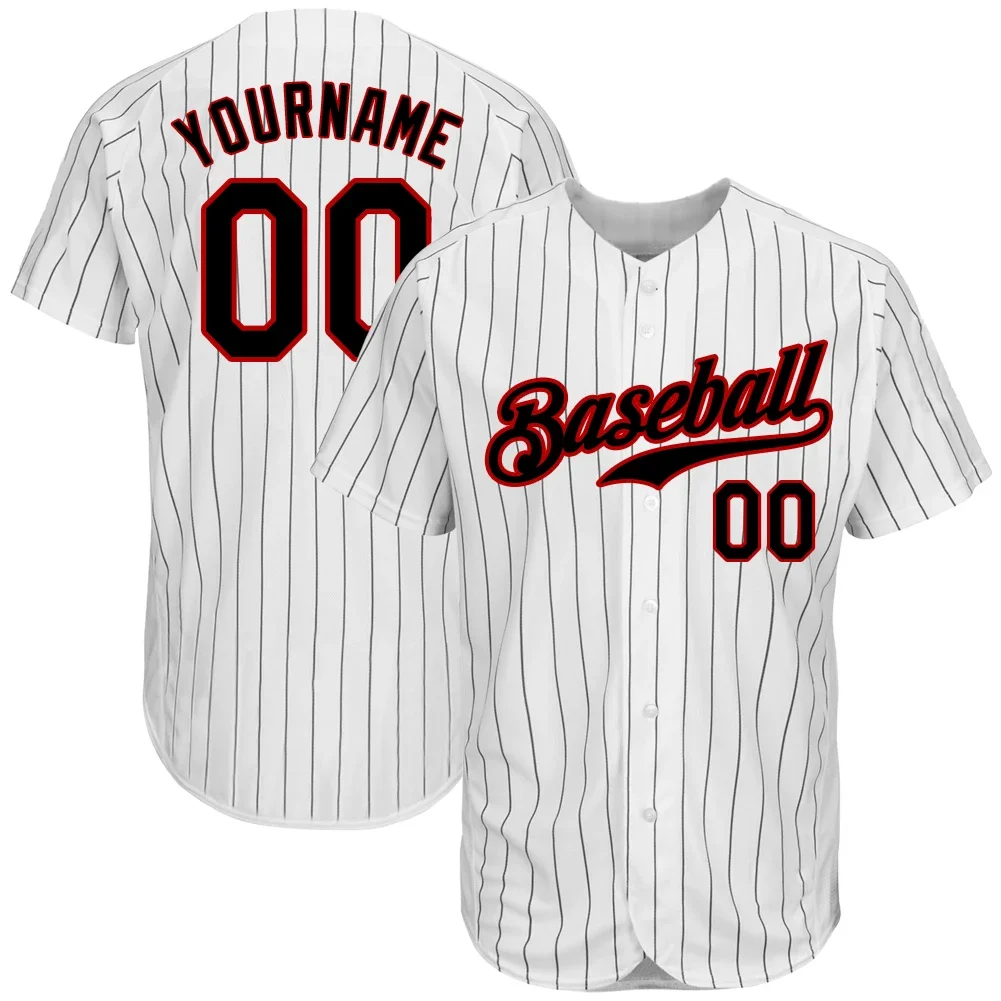 

Custom Baseball Shirt Sublimation Print Striped Baseball Jersey Professional Baseball Game Training Softball Uniforms Men/Kids