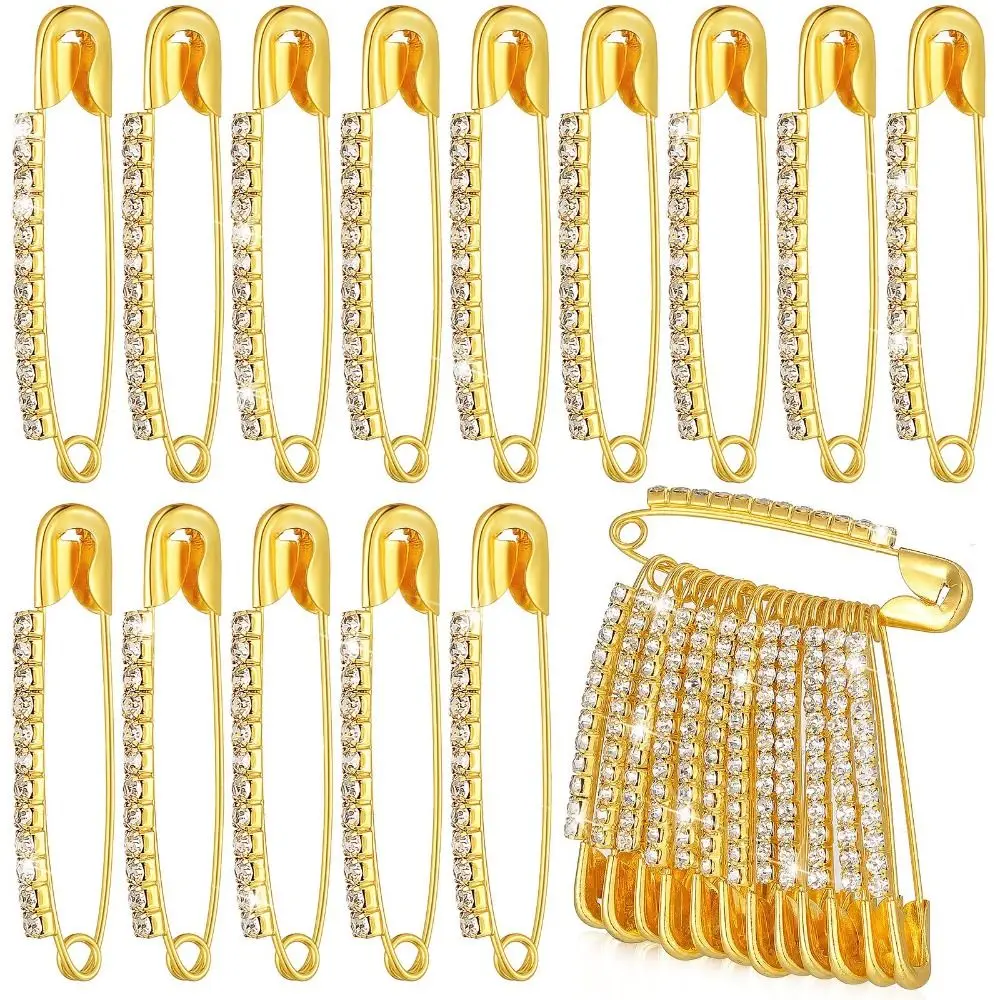 Brooches Clothing Rhinestone Safety Pins Lapel Collar Sweater Pins Silver Tone Pins Sweater Shawl Brooches Clothing Accessory