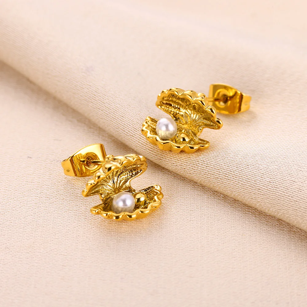 New ins Cute Ocean Anime Stainless Steels Starfish Turtles Earrings For Women Girl Fashion Wholesale Jewelry Gifts