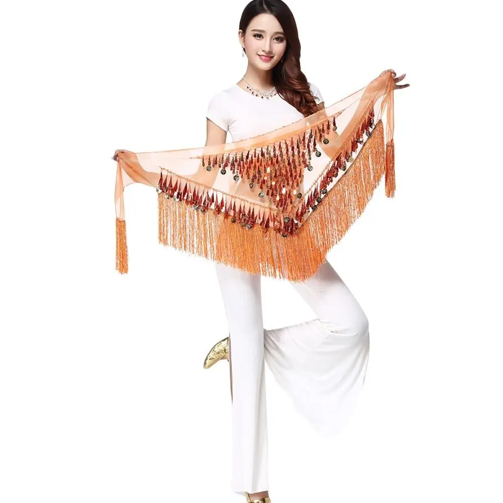 Thailand/India/Arab Dancer Skirt Women Sexy Belly Dance Hip Scarf Wrap Belt Dancer Skirt Female Show Costumes Sequins Tassels