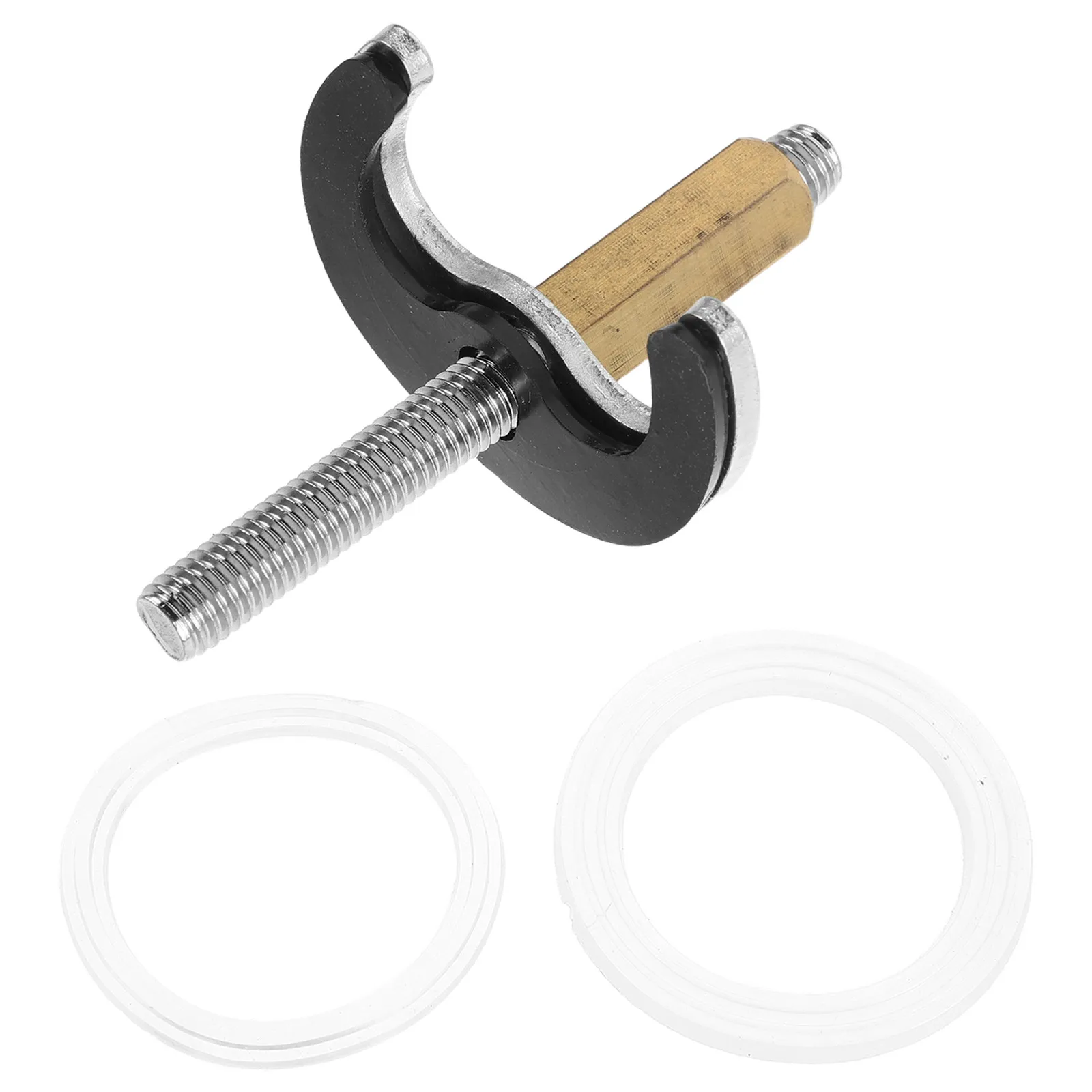 

Комплект для крепления смесителя из нержавеющей стали: кронштейн-подкова для установки в одно отверстие с винтами 8 мм и шайбами против ослабления фиксации для крана раковины