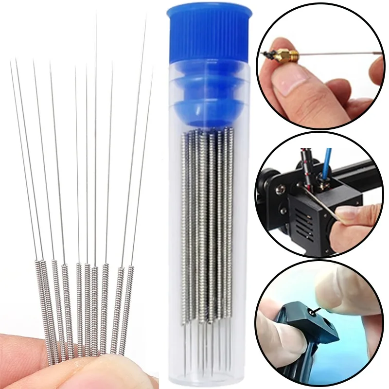10-30Pcs Stainless Steel Wiper Nozzle Cleaning Kit for Unclog Car Glass 3D Printer JetsGas Stoves Shower Heads Cleaning Needle