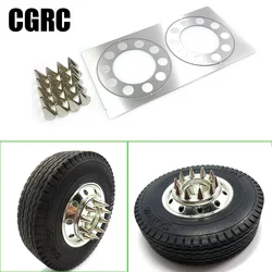 1 Pair Metal Simulation Model Front Hub Punk Rivets Decorate for 1/14 Tamiya RC Truck Hercules Car DIY Parts Toys