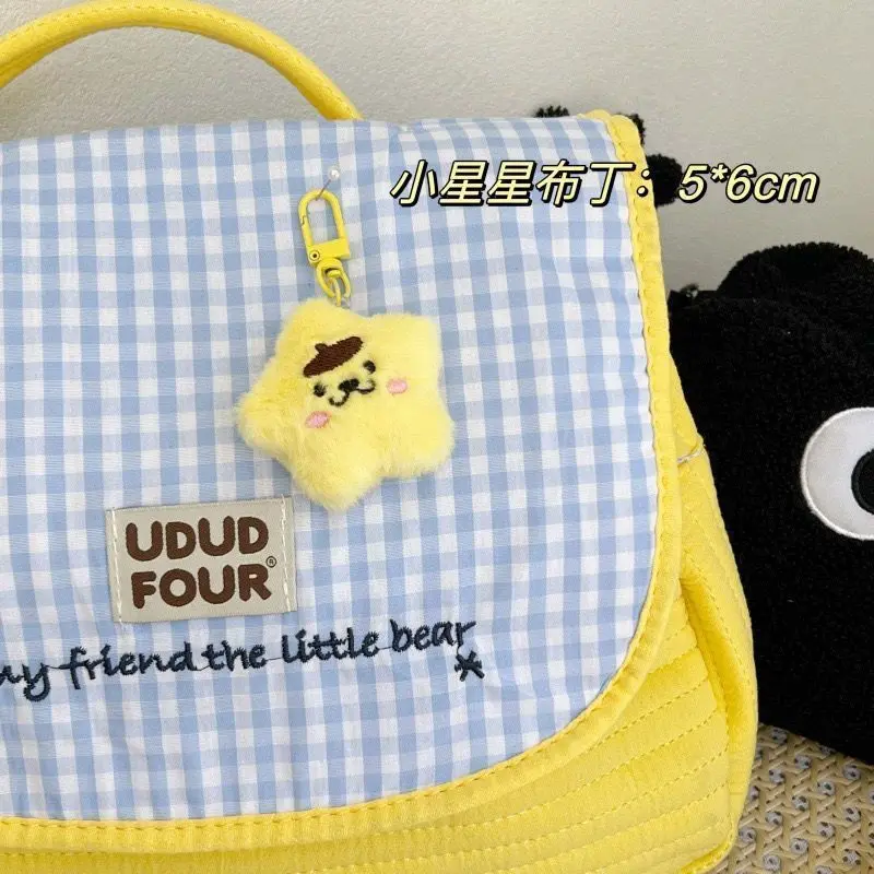 Miniso Sanrio Cartoon Schlüssel bund Plüsch Stern Schlüssel anhänger Anhänger niedlichen Rucksack Perlenkette Anhänger Dekoration Paar Schlüssel ring Schmuck