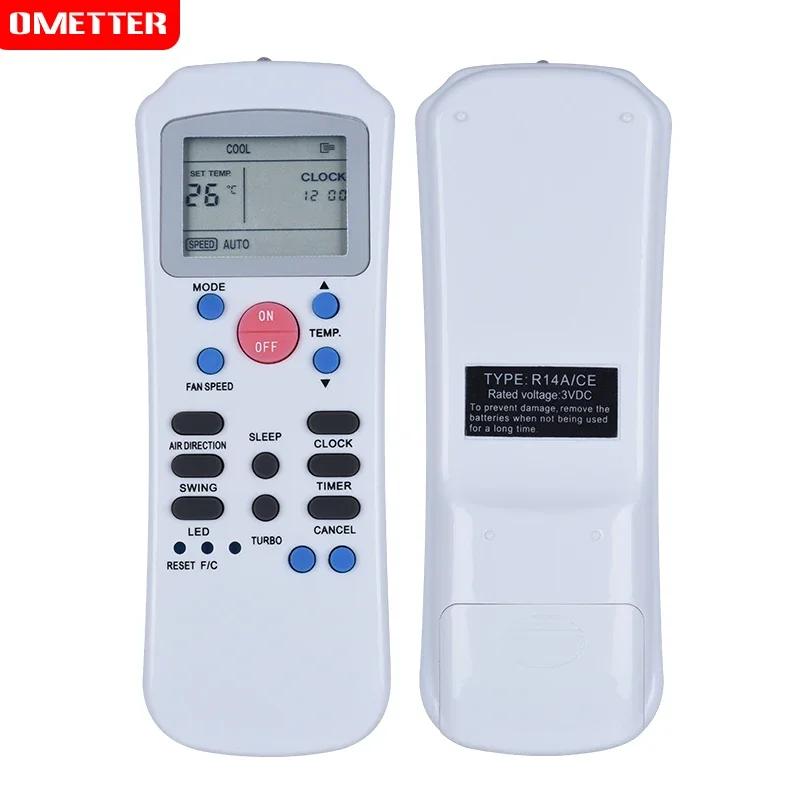 New Generic Replacement Air Conditioner Remote Control for Carrier Springer for Midea Delchi R14a/e Compatible with R14a/ce