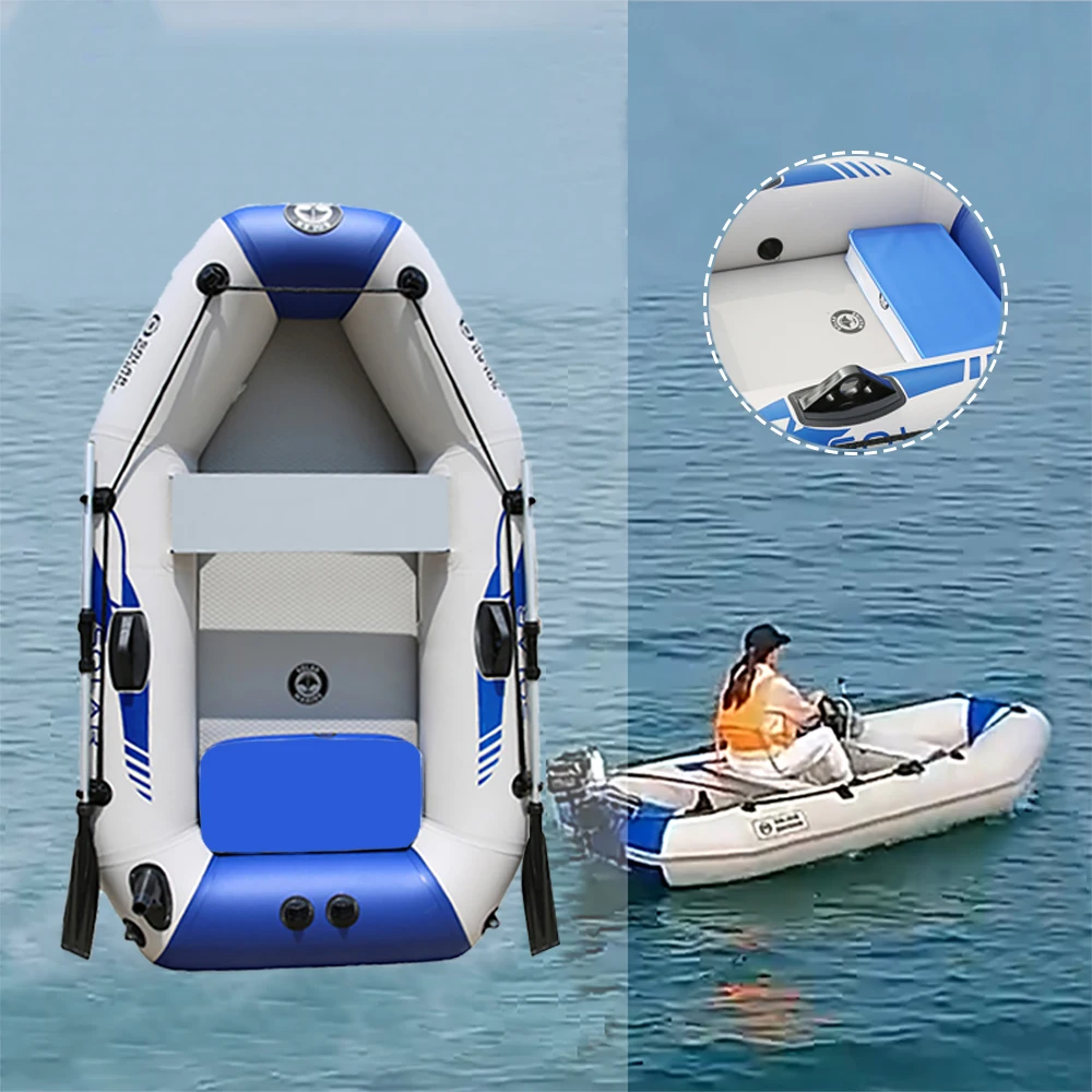 Solarmarine-barco inflable para 2 personas, canoa de Kayak de pesca de PVC de 0,7mm con accesorios gratis para pescar, surf y deriva, 2M