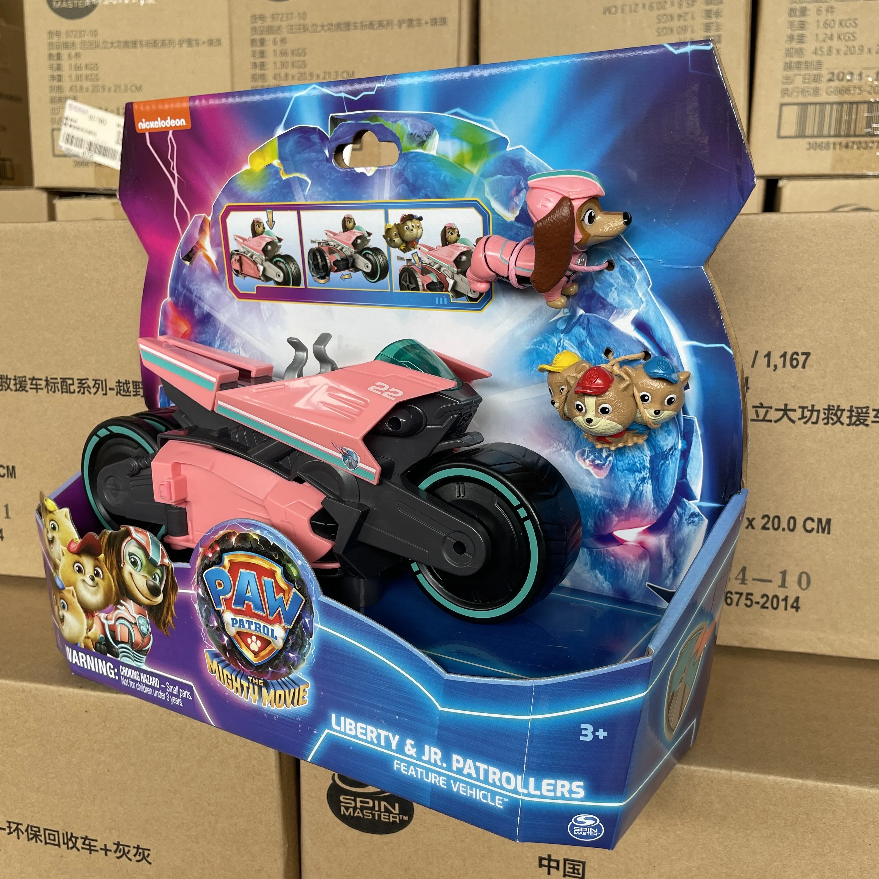 Boîte originale authentique 100% Paw Patrol Paw Patrol Liberty JR. Patrouilles caractéristiques véhicules figurine d'action cadeau d'anniversaire pour enfants