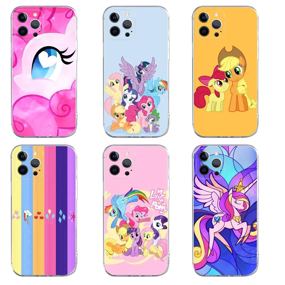 Cartoon My Little P-PonyS Phone Case For iPhone 15 14 13 12 11 Pro Max Xs Xr X 7 8 Plus 12 13 Mini Silicone Clear Cover