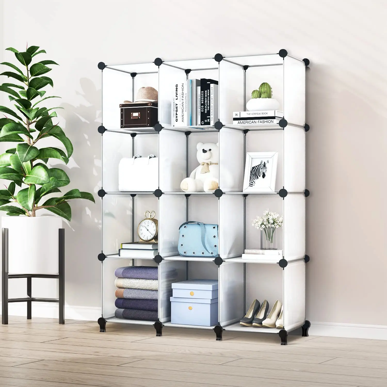 Plastic Shelves Simple Storage Shelves Cube Storage Manager 12 Grid Cube DIY Closets Bookshelves