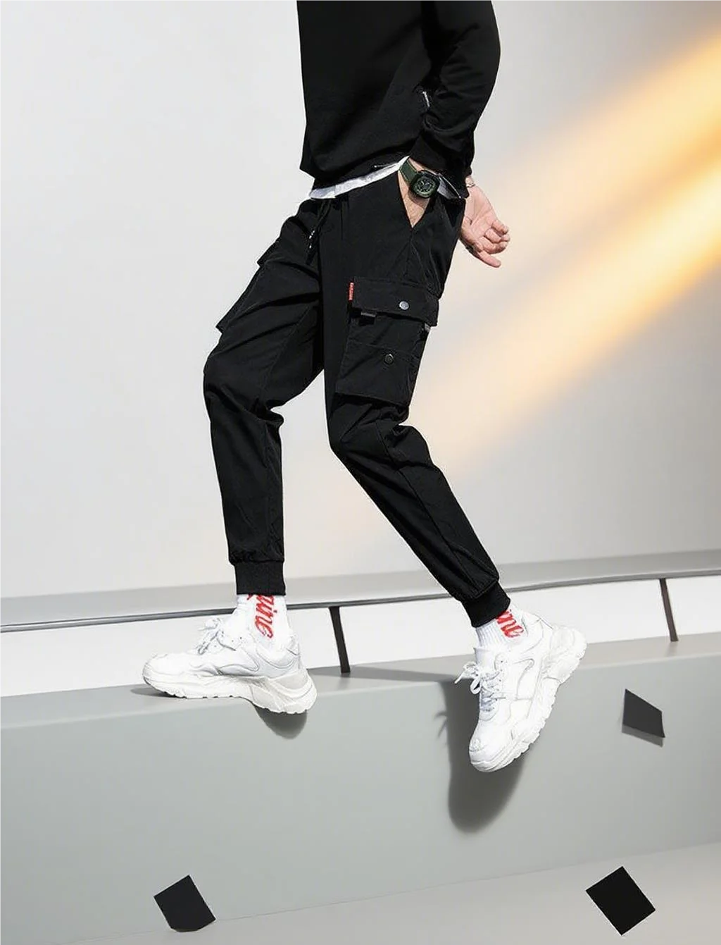 

2025 New Trendy Solid Color Pants, Multi Flap Pocket Men's Cargo Pants, Loose Casual Outdoor Pants, Men's Work Pants oversized