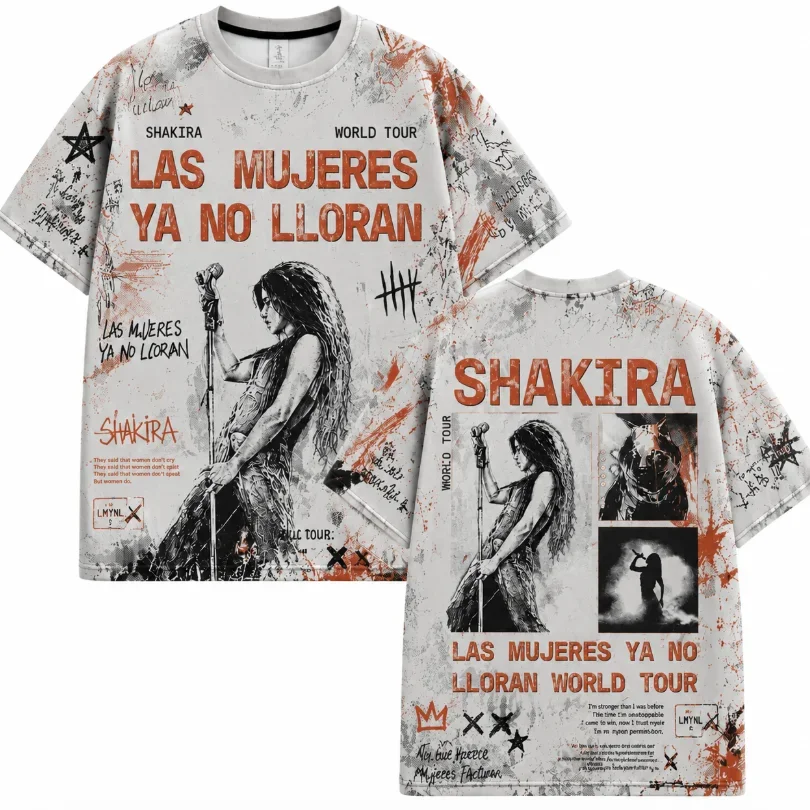 Colombian Latin Queen Shakira Summer Trendy Fashion Men's Short-Sleeved Universal for Both Men and Women Commemorative T-Shirt